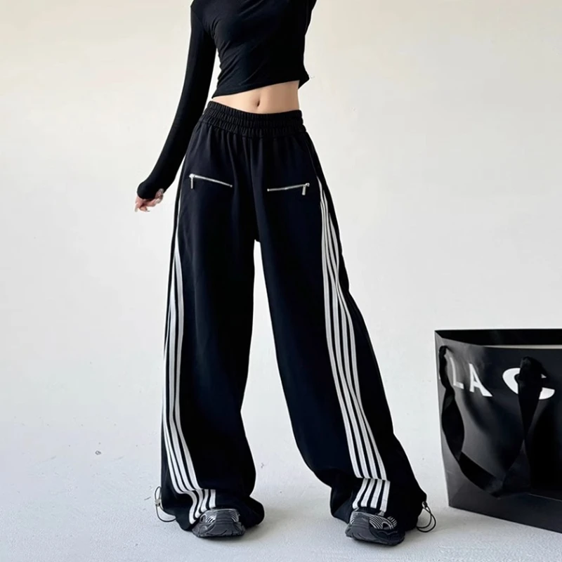 

Sports Pants Women Fashion Wide Leg Slim Loose High Waist New Outer Wear Jazz Dance Hip Hop Bell Bottoms Street Dance Sweatpants