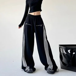Sports Pants Women Fashion Wide Leg Slim Loose High Waist New Outer Wear Jazz Dance Hip Hop Bell Bottoms Street Dance Sweatpants