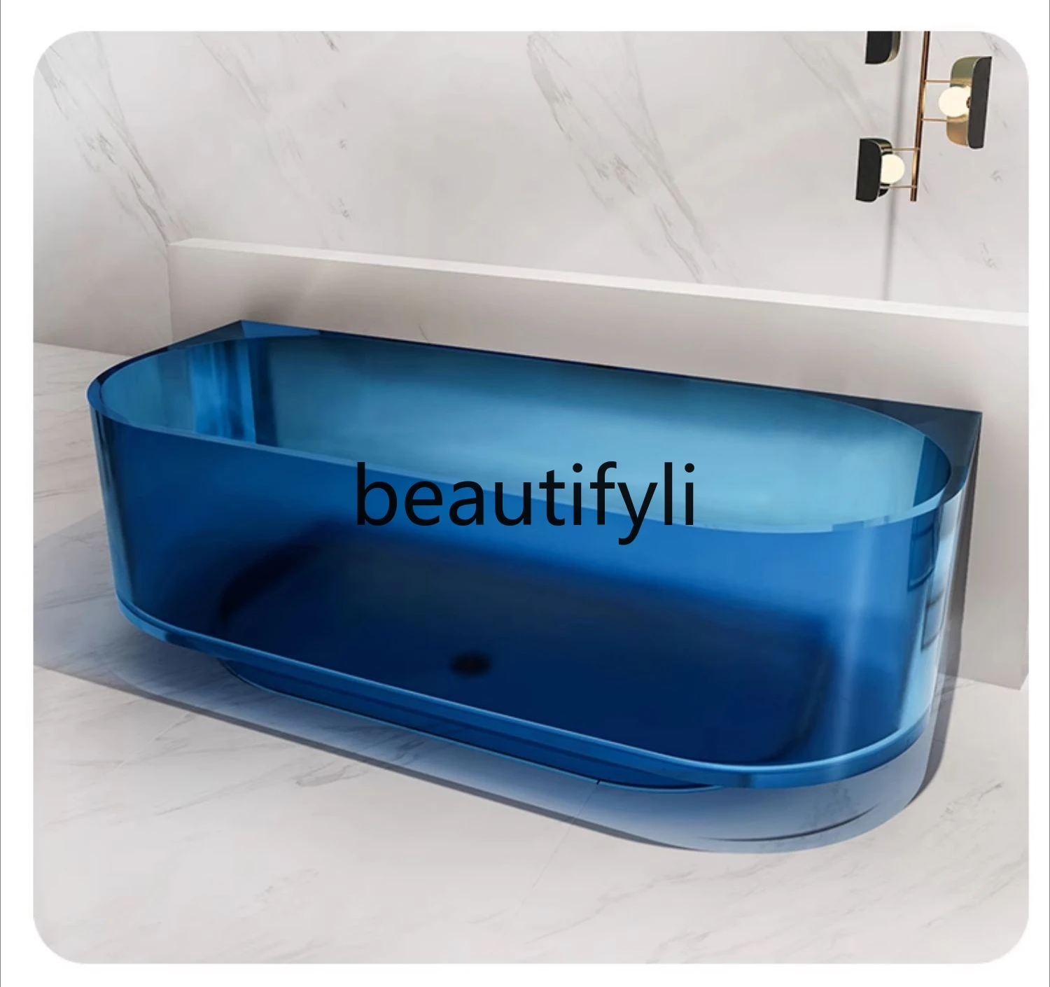 Wall skirt transparent resin bathtub freestanding crystal bathtub