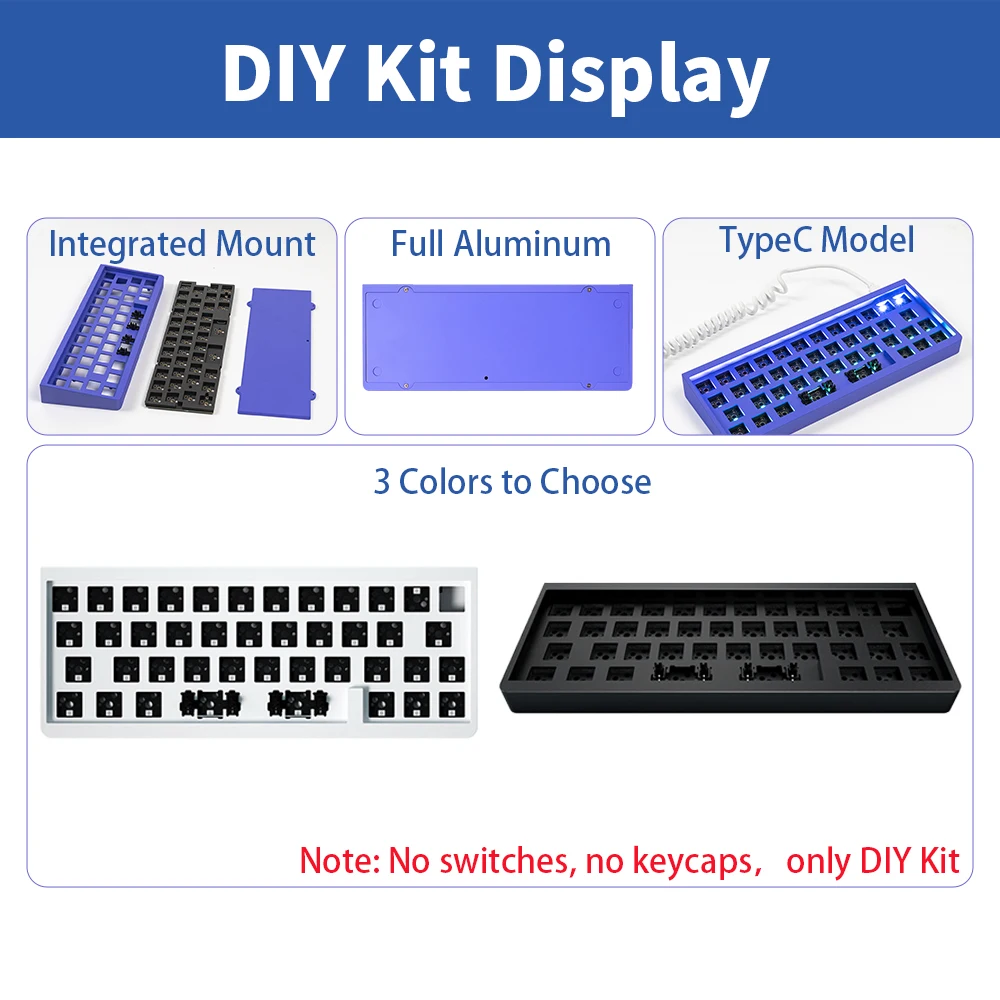 IDOBAO 40% toetsenbordkit Toetsenborddoppen ID42 Hot Swap Mechanische DIY Kit Type-C Model Aluminium geassembleerd toetsenbord of Barebone Kit