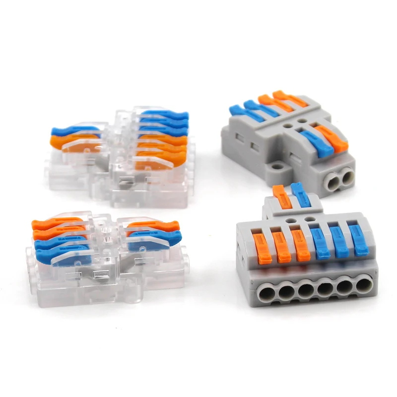 Wire Connector for House Wire Splitter Push-in Terminal Block Compact Wiring Splicing House Led Connector 2 in 4 in 6 out China