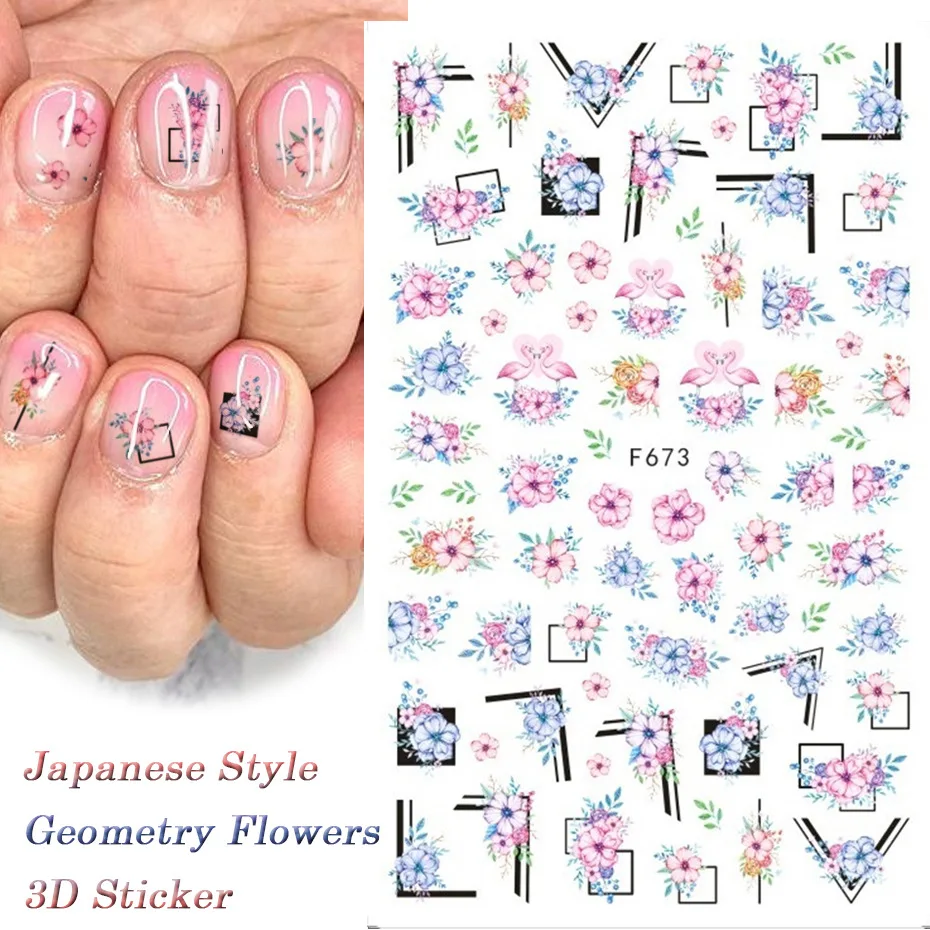 500Pcs Nail Sticker Set Summer Water Decal Nail Art Ink Flowers Leaves Graffiti Slider for Nail Decoration Foils Tattoo