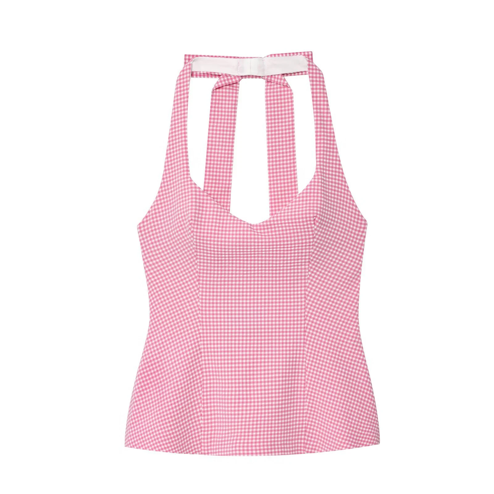 Summer new women's clothing European and American style fashionable temperament back bow hanging neck collar top