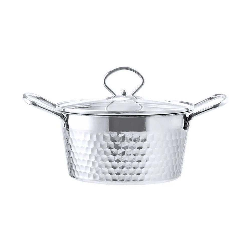 20cm Diameter Glass Lid Anti Overflow Hammered Design Pot Anti Overflow Design Induction Compatible Suitable For Electric Stoves