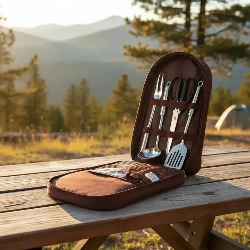Hiking kitchen utensil storage portable outdoor cooking utensil storage bag set camping storage utensil picnic bag