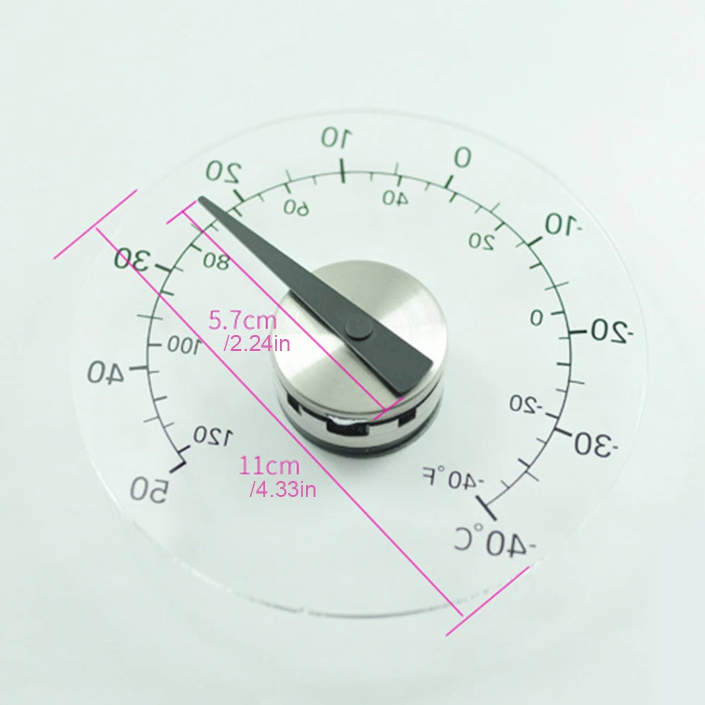 Imagem -05 - Termômetro Acrílico Transparente Relógio de Janela ao ar Livre Claro Ferramenta Meteorológica para Laboratório Armazém e Jardim