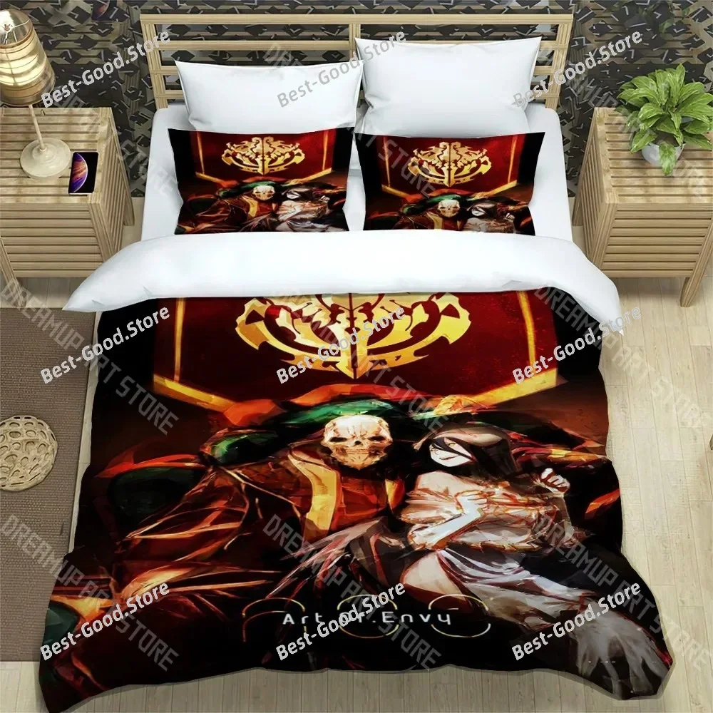 Overlord Fashion Print Three-piece Set Suitable for Kids or Adults Quilt Cover Pillowcase Bedding Set Birthday Gift