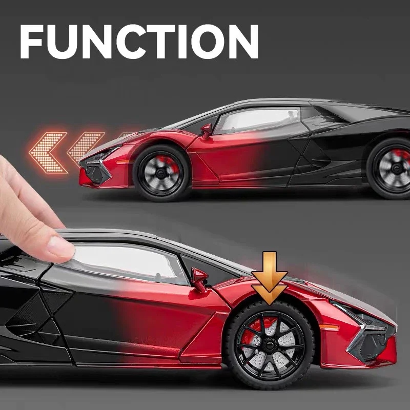 1:24 Lamborghini Revuelto Alloy Miniature Car Diecast Metal Scale Car Model Sound&Light Collection Children Toy Vehicle Gift 