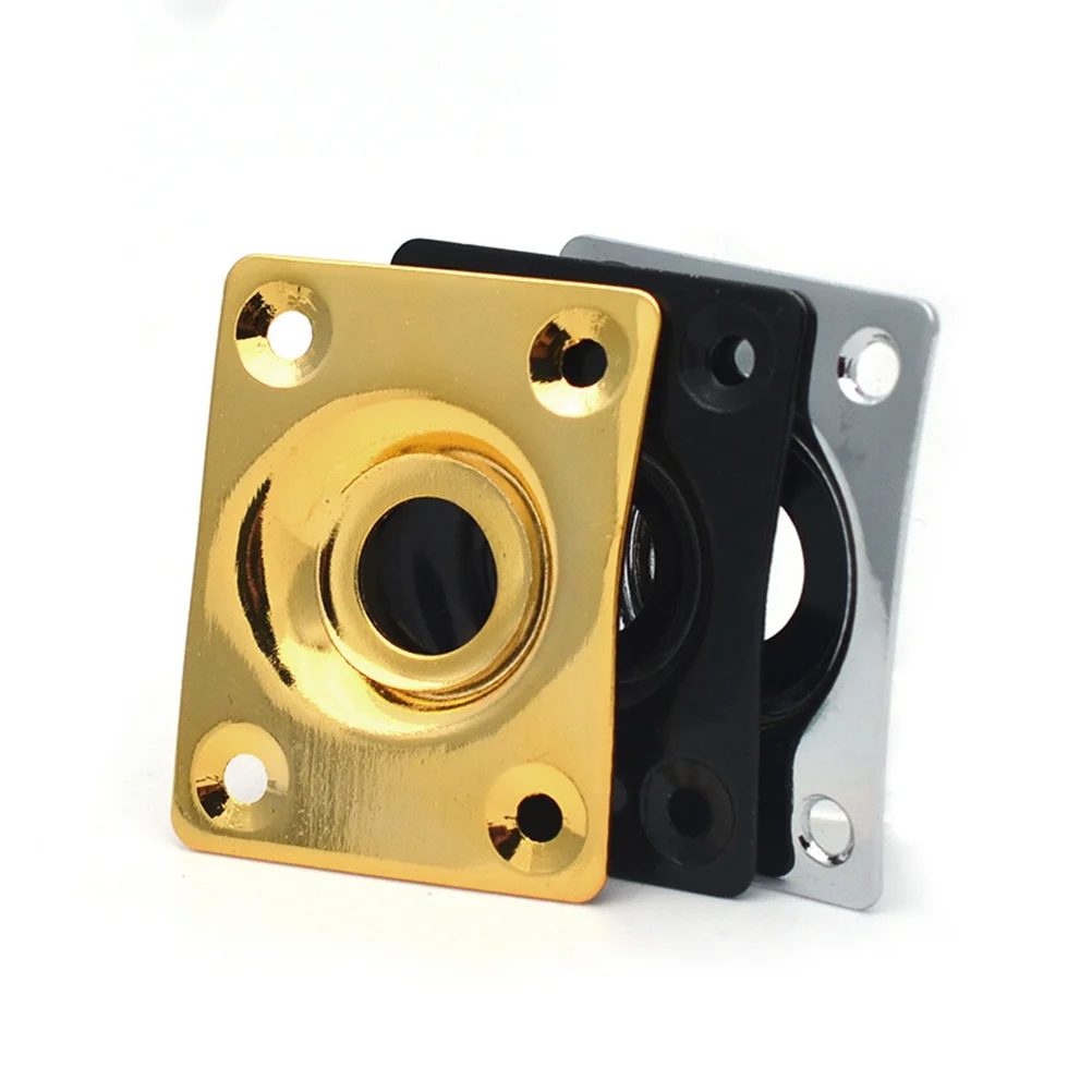 

5Pcs Black Guitar Jack Plate Heavy Duty Output Socket for Electric Guitar Repair Upgrade Jack Plug Socket with Mounting Screws