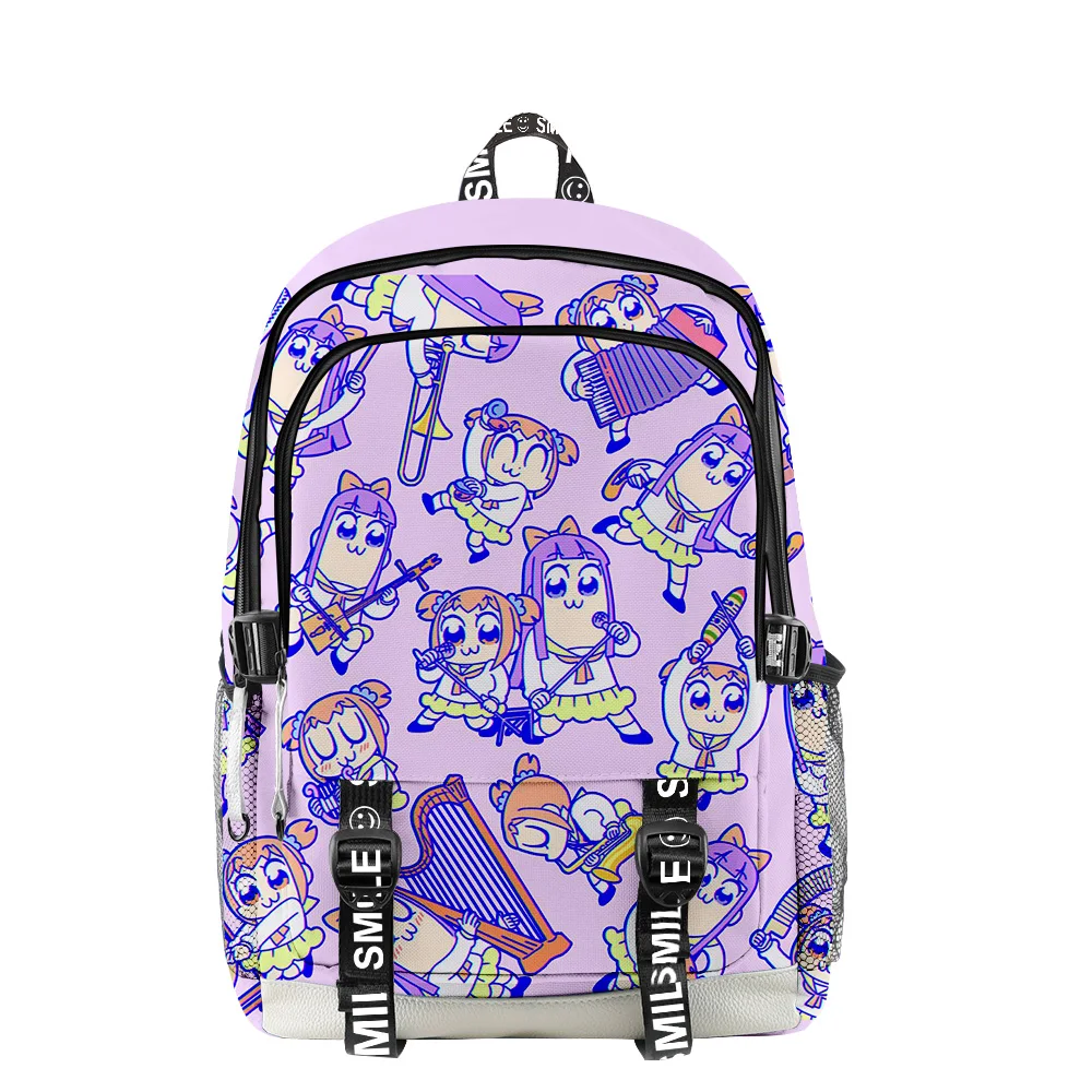 

Pop Team Epic Anime Pop and Pipi Zipper Backpack Adult Kids School Bag Unique Daypack 2023 New Japan Manga Unisex Traval Bag