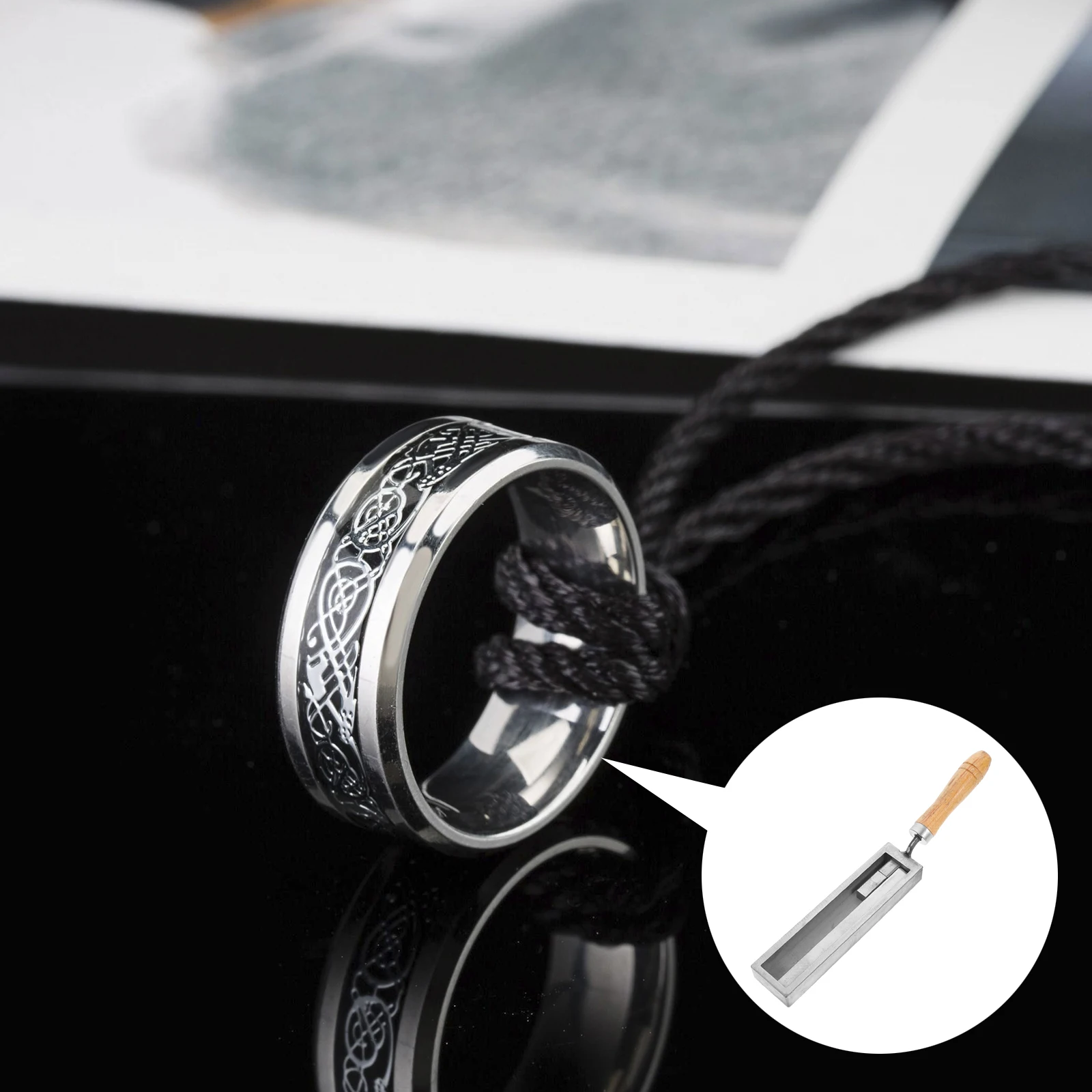 오일 탱크 녹는 금형 7 인치 내구성 철 나무 손잡이 골드 실버 정제 주조 도구 쥬얼리 금속 주괴 만들기 DIY