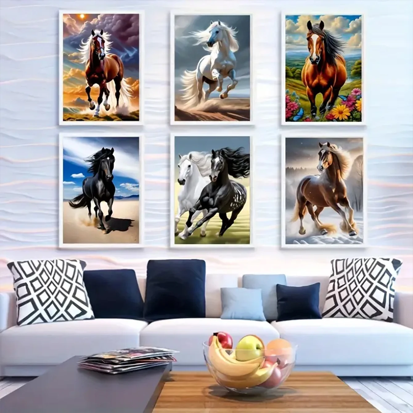 30x40CM 5D Diamond Painting Set - Majestic Good Horse Design - Sparkling Full Diamond Art, DIY Embroidery Cross Stitch Wall Deco