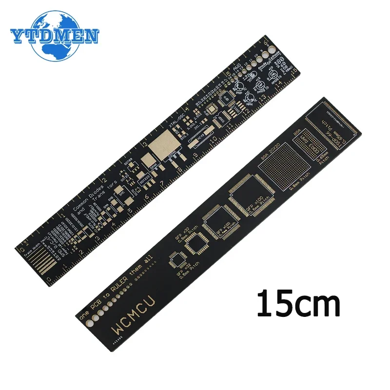 PCB Ruler Multi-functional Measuring Tool 15cm/20cm/25cm Resistor Capacitor Chip IC SMD Diode PCB Reference Ruler, for Arduino