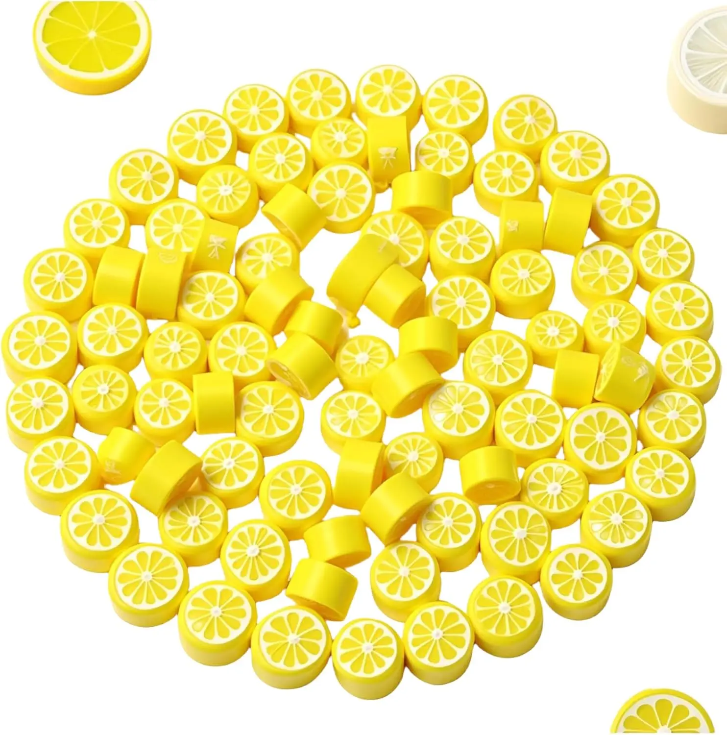 

Yellow Lemon Polymer Clay Beads,10mm Fruit Charm Spacer Beads for Jewelry Making,Necklace, Earring and Bracelet DIY Craft Suppli