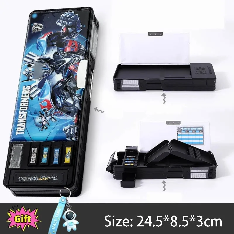 Transformers Stationery Box Multi functional Cute Multi layered Pencil Box Primary Secondary School Students Gift Children's Bag