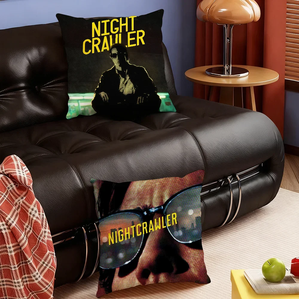 Movie N-Nightcrawler cushion cover Soft Smooth Pillow Case Hidden Zipper Washable Decorative Couch Office Gift