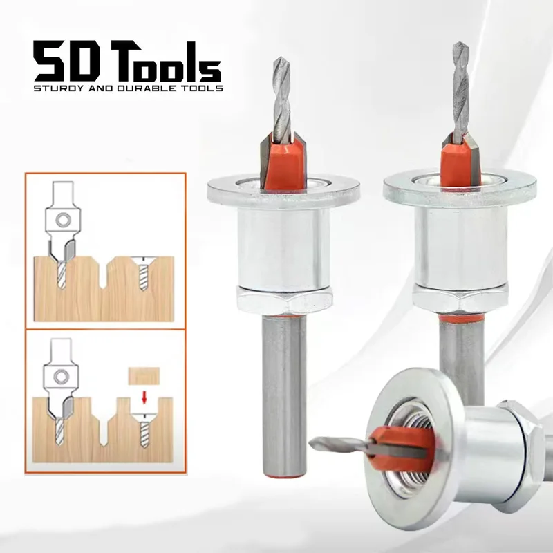 HSS Countersink Woodworking Router Bit Limitador Ajustável, Fresa, Extrator De Parafuso Remon, Demolição