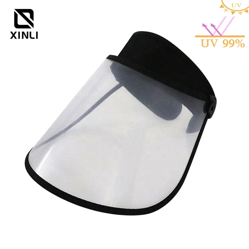 Summer Golf Cap for Woman and Man Beach Outdoor Travel Transparent Unisex Anti-UV Protection Sun Visor Mask Hat Combination