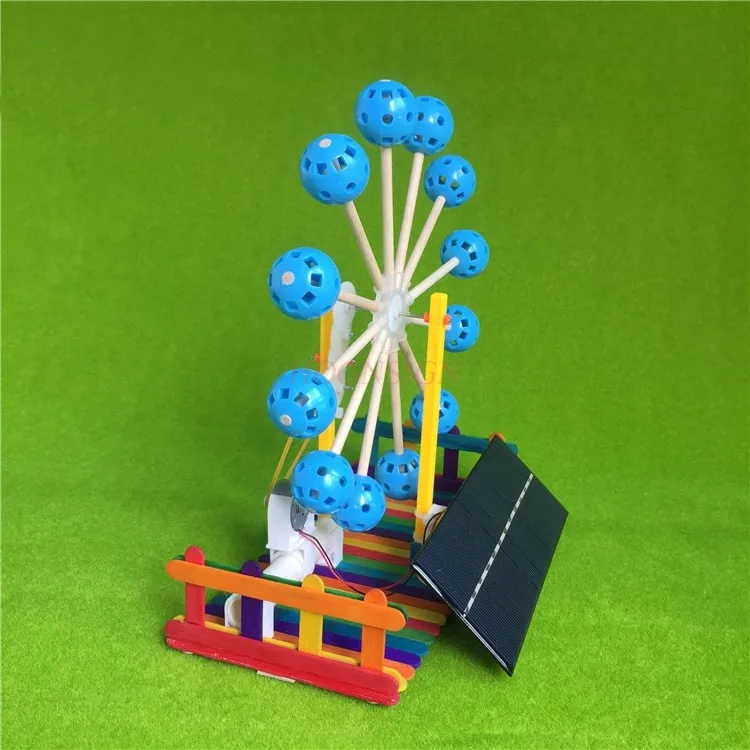 DIY solar ferris wheel environmental protection material technology gizmo, ice cream stick model primary school students' manual