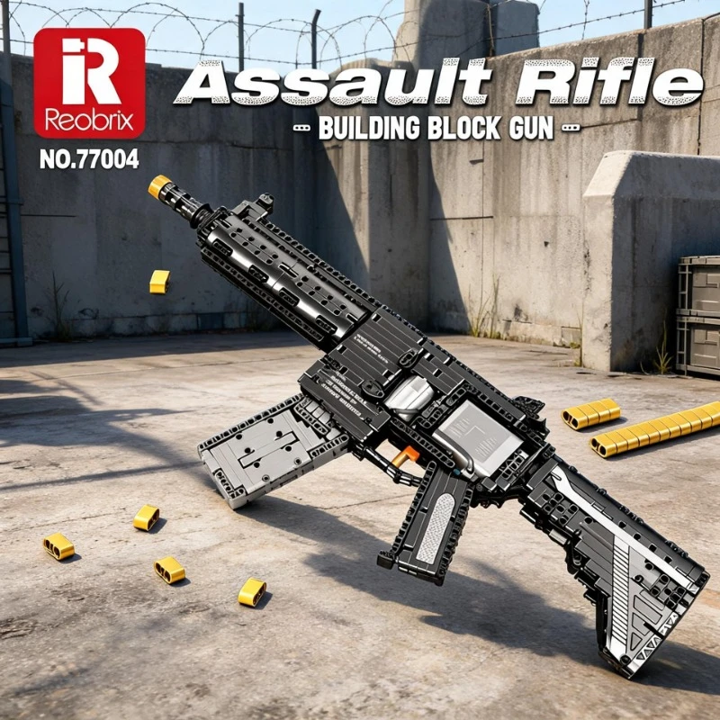 1101PCS M416 Rifle Building Block Model, City Police Military‑Style Gun‑Shaped Puzzle Assembly Bricks Toys, Gift for Boys Kids
