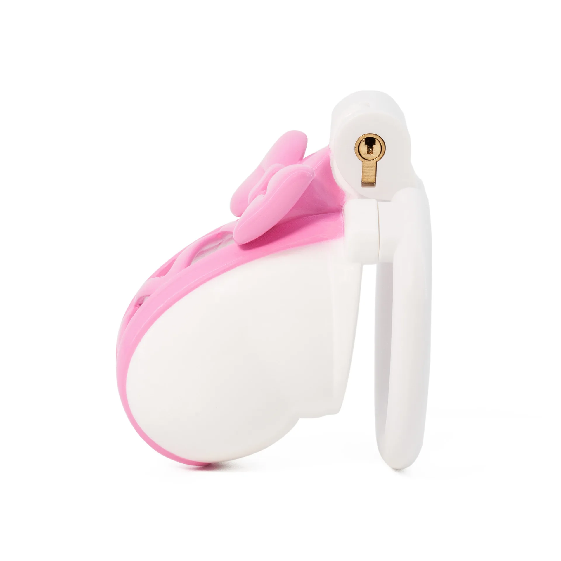 Pink Bow Chastity Cages Sissy Gay Two-tone Craft Chastity Locks Male Locks Pseudo Sissy Chastity Device Escape-proof Cheat-proof - view 3