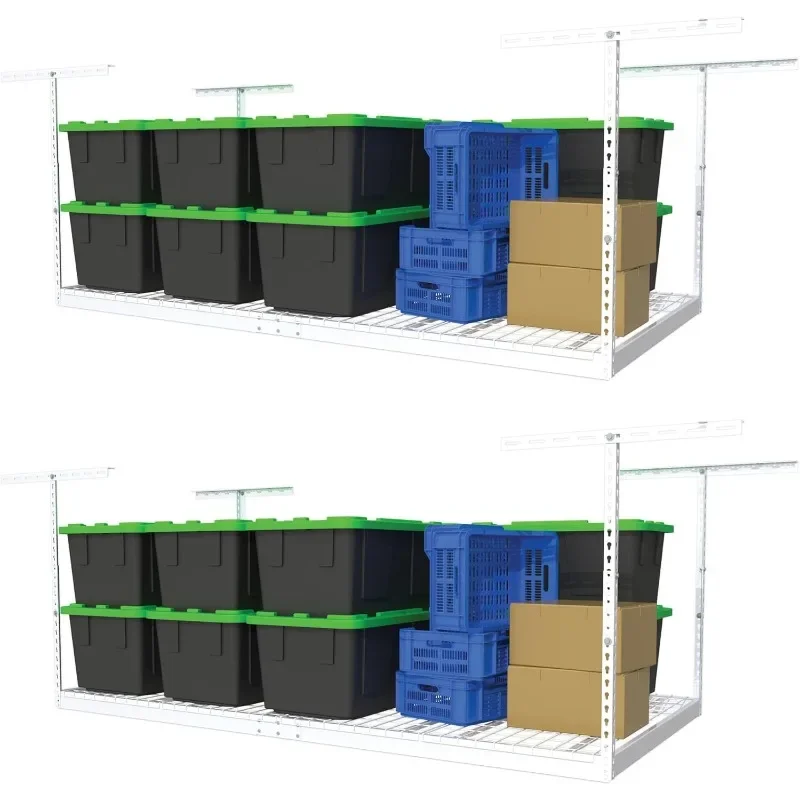 2-Pack 4 x 8 MonsterRax Overhead Garage Storage Rack, Ceiling Racks for Garage, Organization Shelving