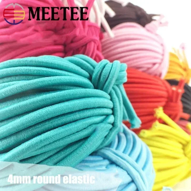 

5/10/20/30M 4mm Colorful Elastic Bands Hair Band Rubber Rope Notebook Clothes Spring Stretch Drawstring DIY Sewing Accessories