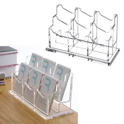 Vertical/Horizontal Acrylic Business Card Holders Clear Multiple Business Card Case Anti-slip Large Capacity