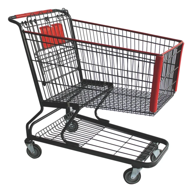

KAIJIA 210L Hot Sale American Type Custom Logo Portable Unfolding Supermarket Shopping Trolley Cart