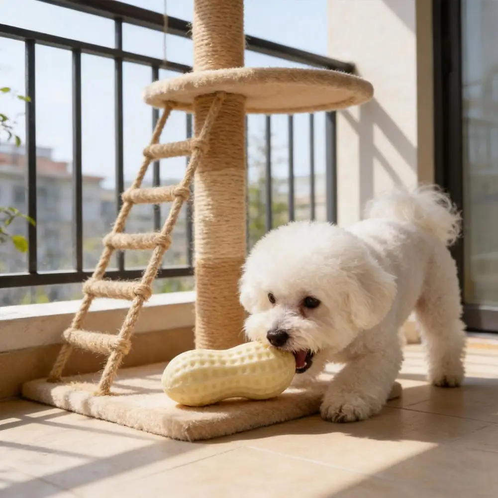 

Dog Chew Toy Peanut Shaped Dental Health Toy Puppy Teething Toy for Aggressive Chewers Small to Large Dogs Teeth Cleaning