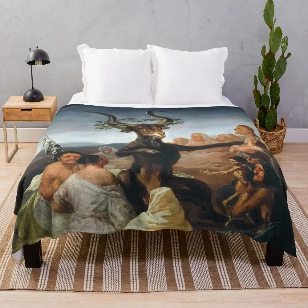 Witches Sabbath by Francisco Goya (1798) Throw Blanket Sofa Quilt Furry Blankets