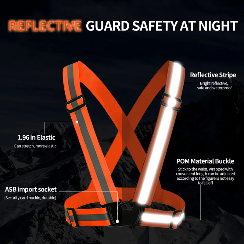 High Visibility Reflective Safety Straps Gear For Traffic Control, Running, Cycling