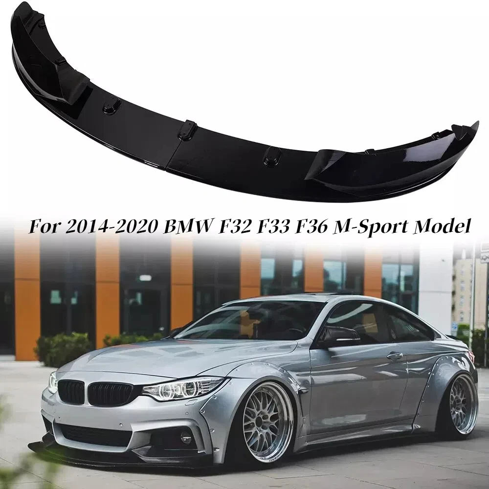 

Комплект глянцевого черного переднего разветвителя для губ для BMW F32 F33 F36 M Sport 14-20