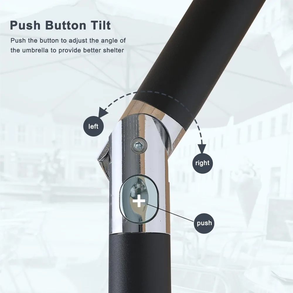 9ft Turquoise Patio Umbrella with 8 Ribs for Outdoor Table Market, Durable and Stylish