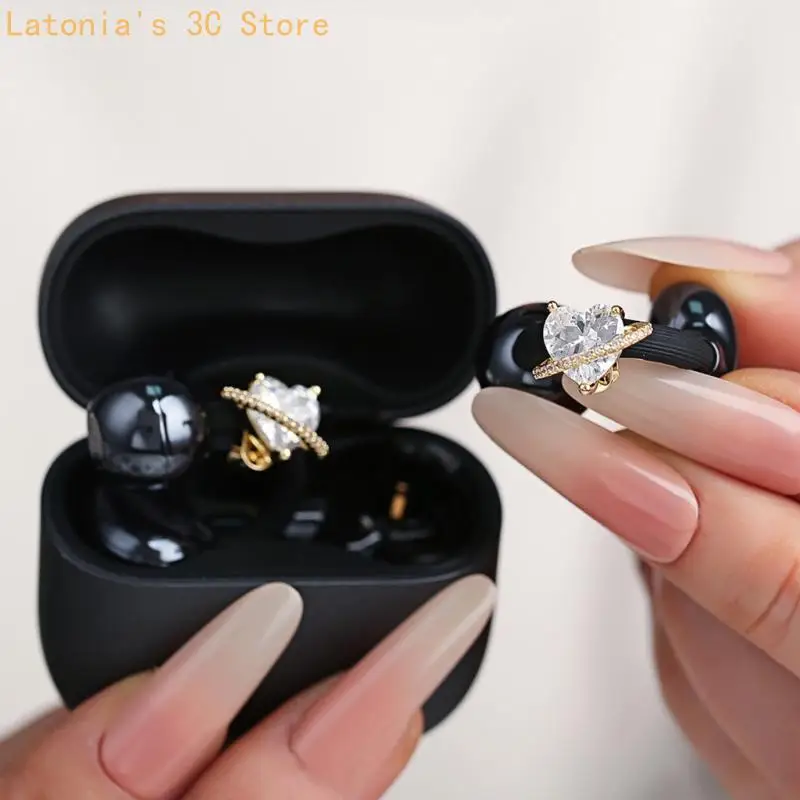 1 Paar schicker Ohrclip mit Zirkon-Akzent für Freeclip 1 2 Kopfhöreraufsätze, elegantes und sicheres Design, Clip-on-Charm X3UB – Detail 10