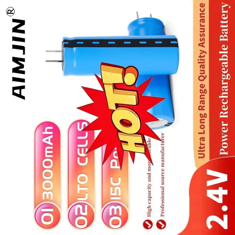 🔧🎈2026 New 2.4V 3000mAh LTO 18650 Lithium Titanate Cell 15C Power Rechargeable Low Temperature Battery Cells 25000 Cycle Times