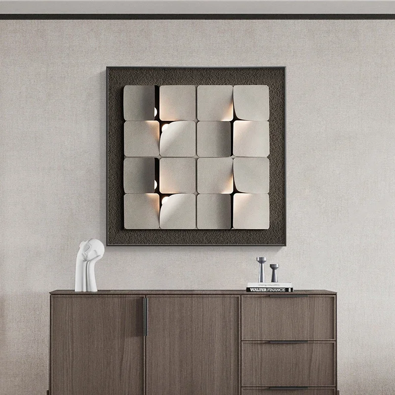 Modern simple geometric restaurant decorative painting 3d three-dimensional dining room hanging painting