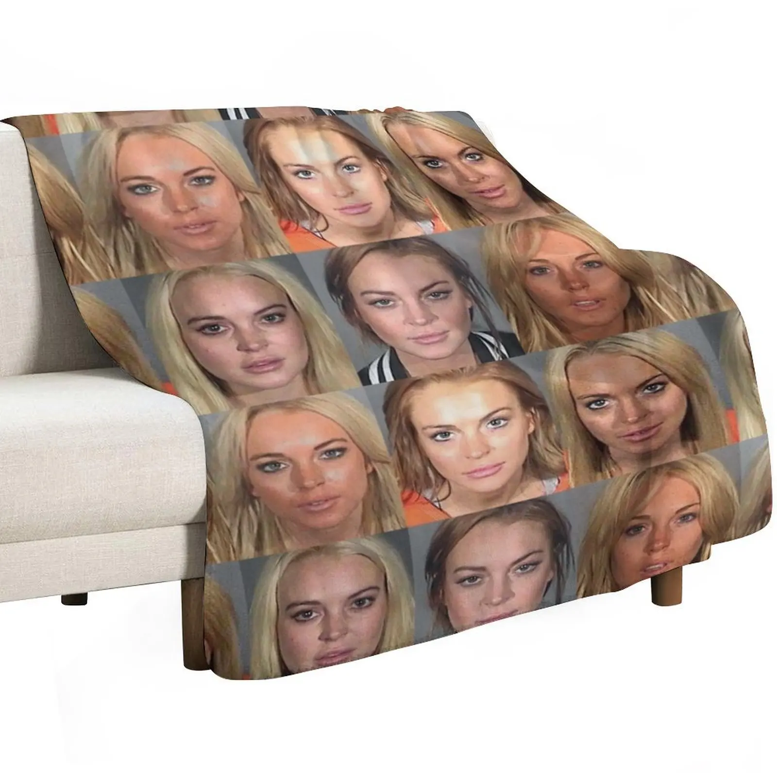 lindsay lohan mugshot Throw Blanket All Season Lightweight Soft Blanket for Bed