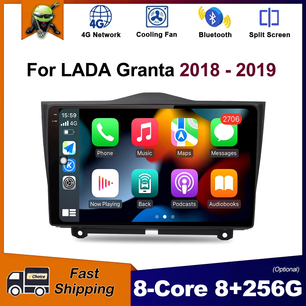 

for LADA Granta 2018 - 2019 9 inch Android OS Car Radio Multimedia Stereo Player GPS Navigation Wireless Carplay WiFi DSP