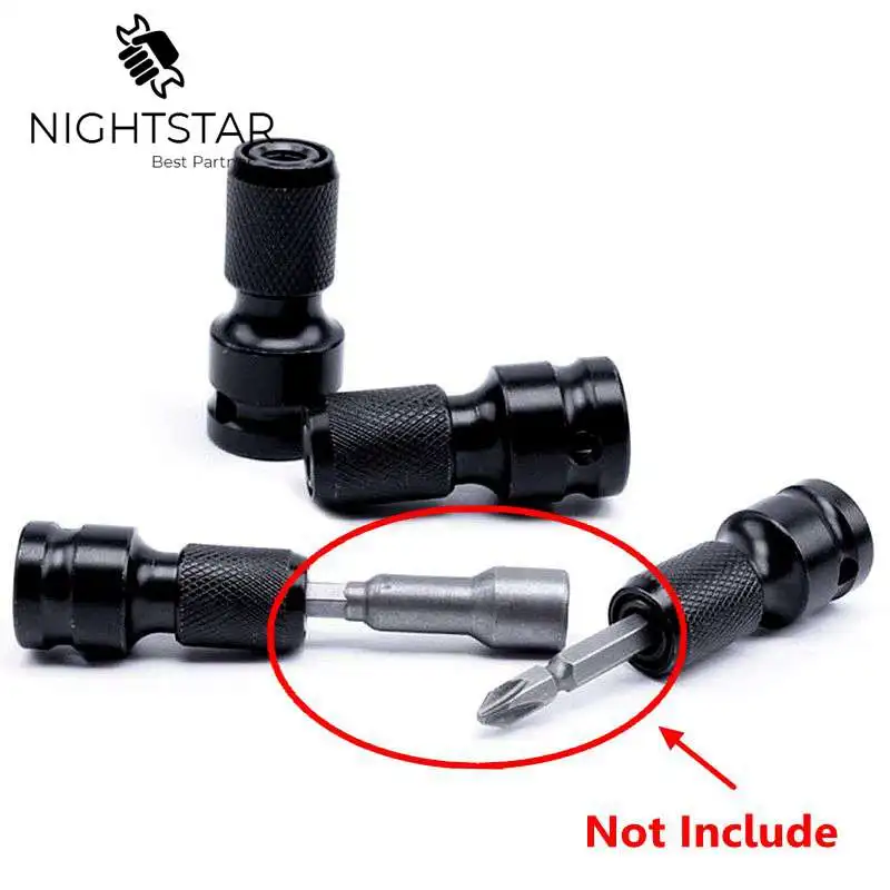 Krachtige 1Pcs 1/2 "สี่เหลี่ยม1/4" Hex Ratchet Socket ประแจซ็อกเก็ตชุดประแจไดรฟ์ Converter ผลกระทบเครื่องมือ