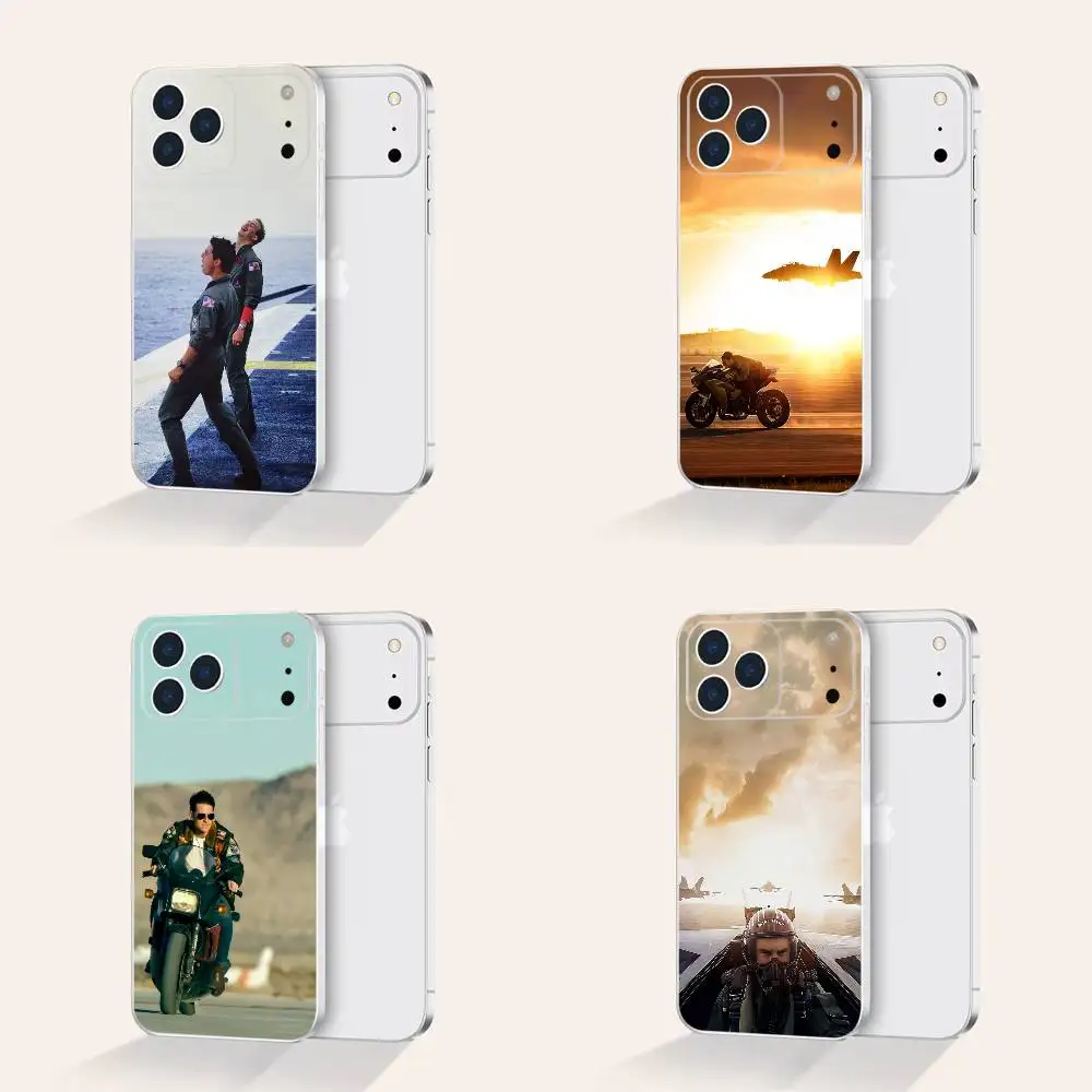 

Top Gun M-Maverick For iPhone 17,16,15,14,13,12,11 Pro,Max,Plus,X,XS,XR,SE4,E Mini Transparent Soft Protective Shell