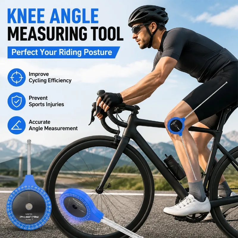 Bike Fitting Protractor Knee Angle Measurement Tool Cycling Posture Goniometer Adjustable Saddle Handlebar Alignment Ruler Pro