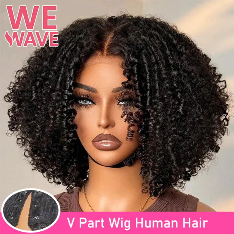 

V Part Wig Human Hair No Leave Out 30 Inch Curly Wave Human Hair Glueless Wigs For Women Read To Wear 200 Density Black Hair Wig