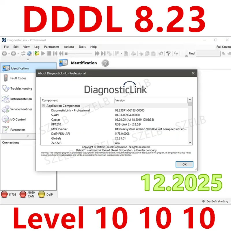 Detroit Diesel Diagnostic Link DDDL 8.23 Diagnostic software Level 10 10 10+ GRAYED Parameters Support+Troubleshooting