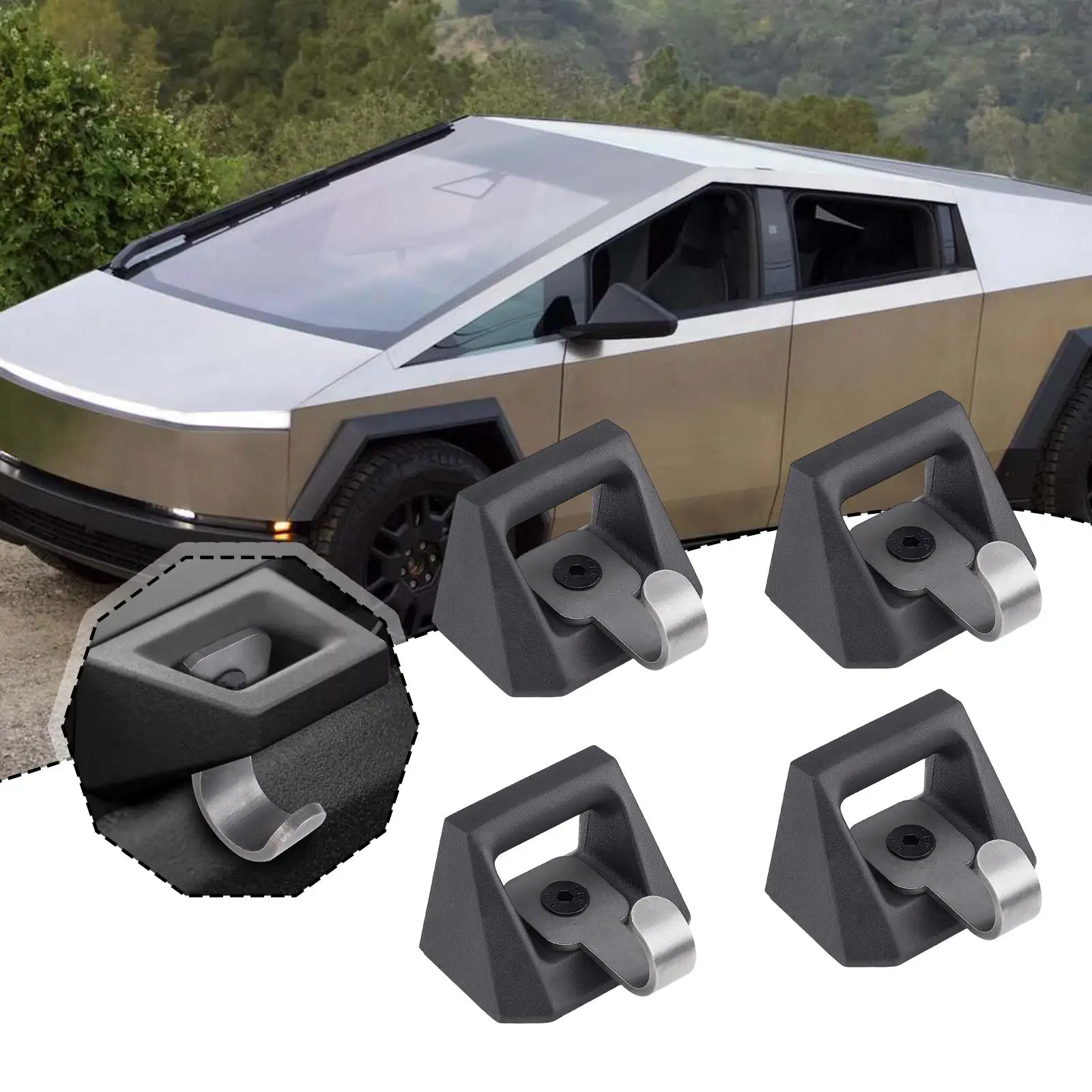 4 Pieces L Track Cleat Hooks Tie Down for Tesla Enclosed Trailer 2024+