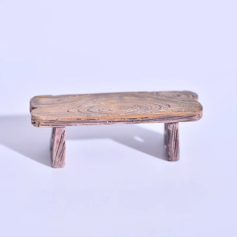 Mini Banc de Parc en Bois pour Bonsaï, Petite Décoration Romantique en Résine