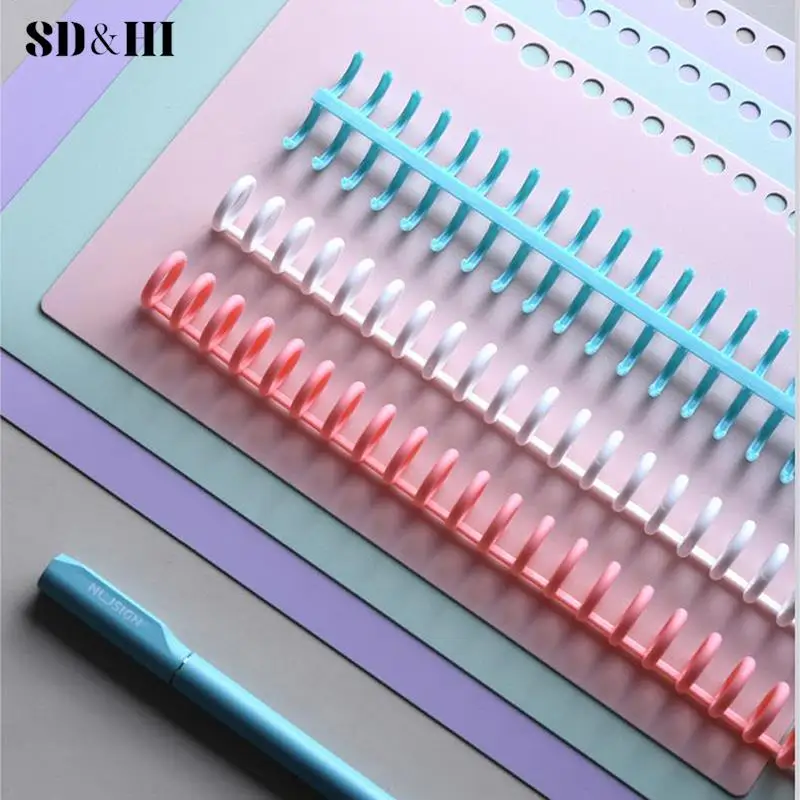 30 Holes Loose-leaf Plastic Binding Ring Spring Spiral Rings Binder Strip For A4 Paper Notebook Stationery Office Supplies