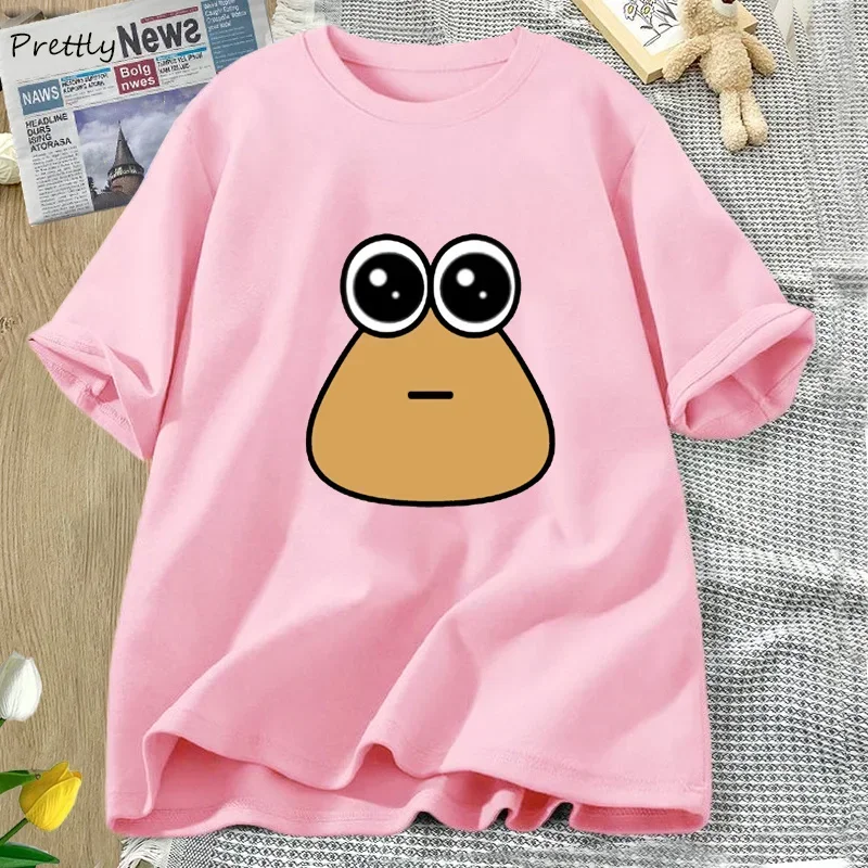 Hungy Pou Uwu Graphic Tees Funny Print Oversized Women Tops T-shirt Clothing Streetwear Short Sleeve Tee Shirt Tops