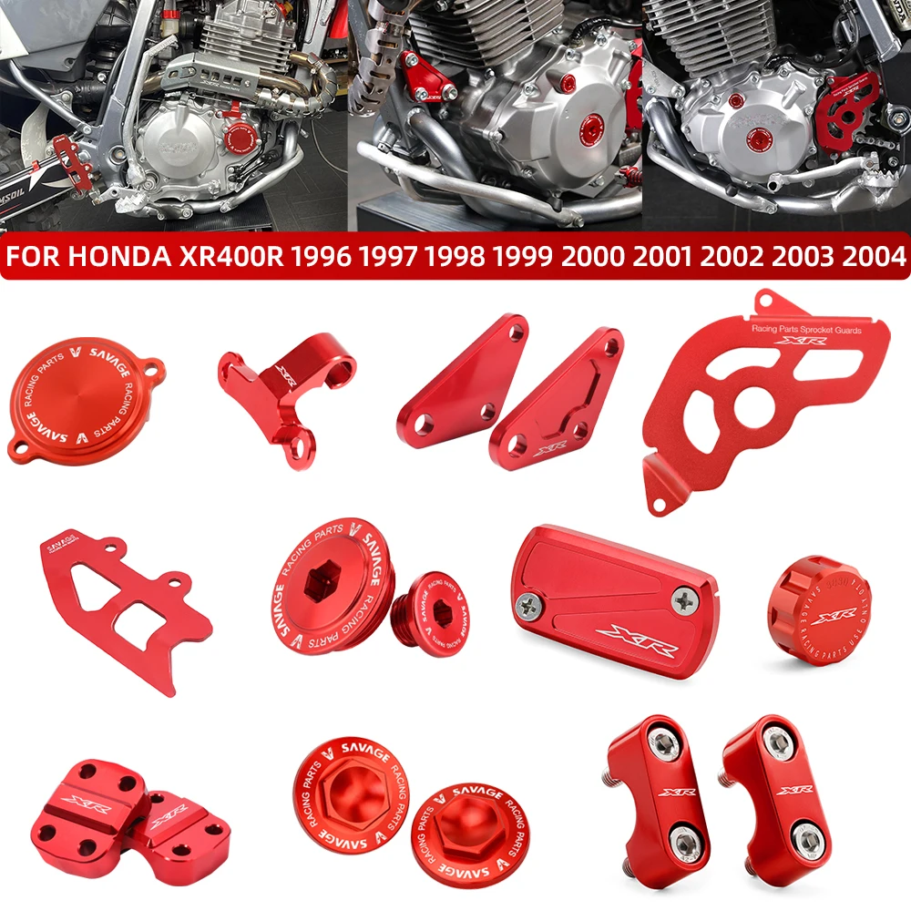 Pieza de carreras de Motocross para Honda XR400R 1996-2004, cubierta de enchufe de marco, tapa de alternador, soporte de eje de horquilla, soporte de placa de suspensión