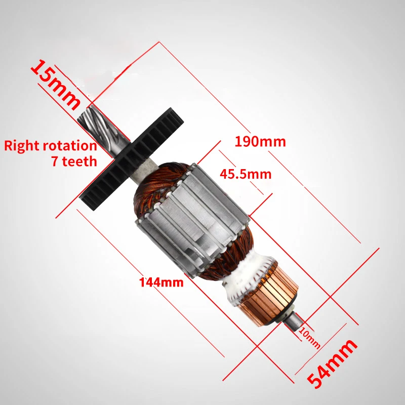 Armature Accessories for Makita HM1304 Electric Pick Hammer 7teeth Armature Rotor Anchor Accessories Replacement